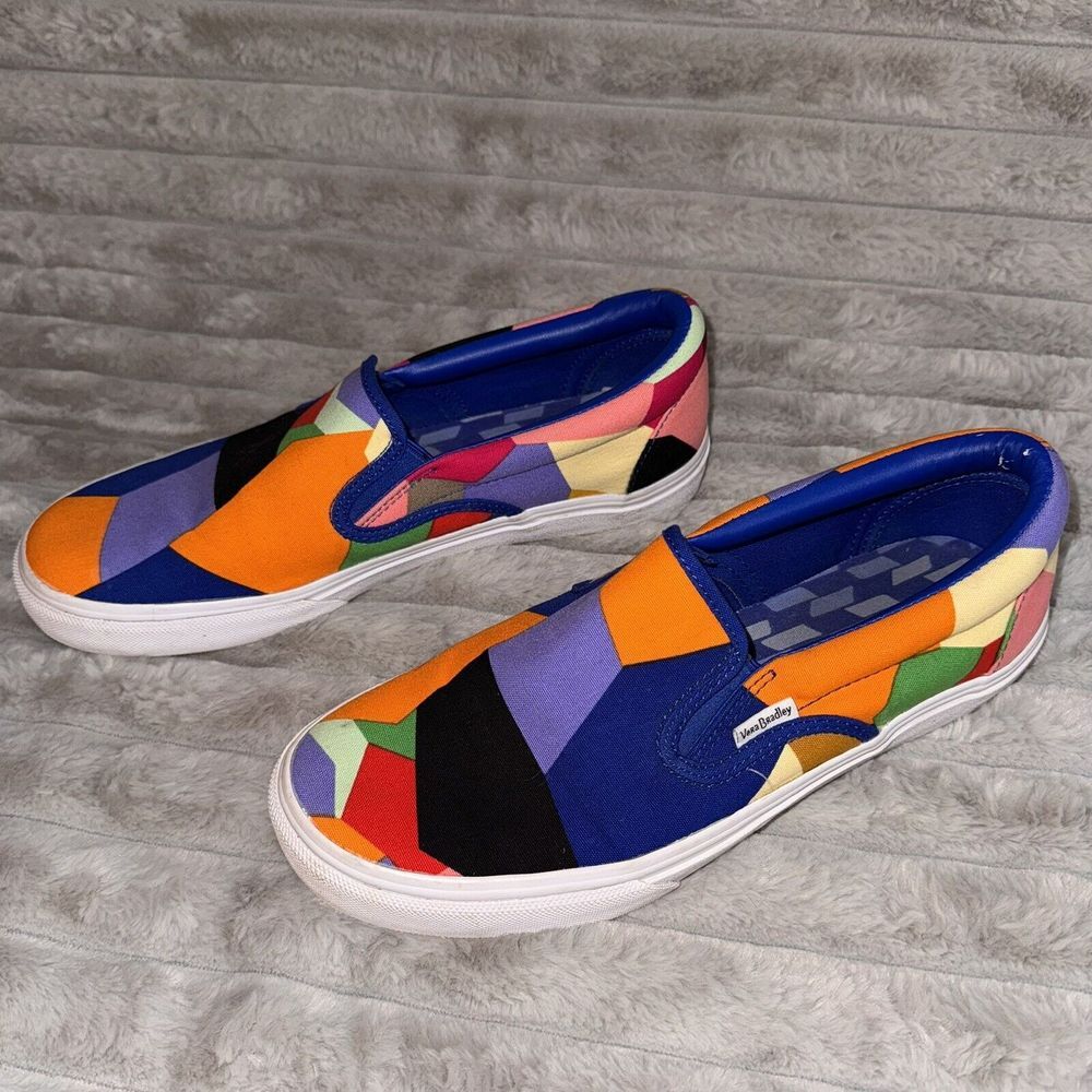 Women's Vera Bradley Canvas Multi Color Patchwork Slip On Shoes Size 9.5 EUC - Picture 8 of 9